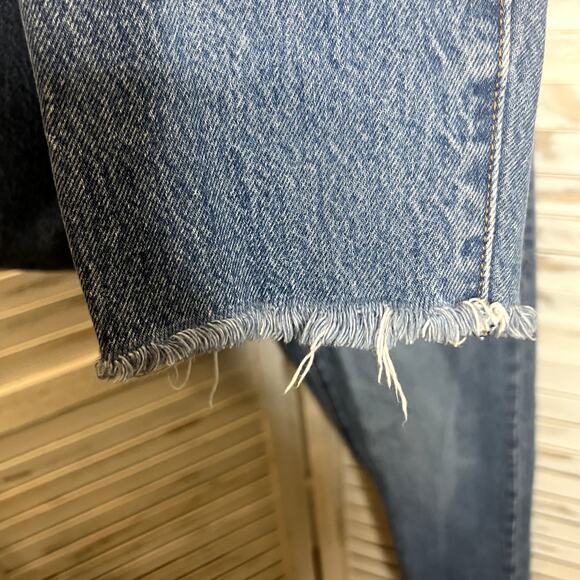 LEVI'S PREMIUM DENIM Women's 30 Wedgie Icon Ankle Jeans Distressed Denim Blue - Picture 12 of 16